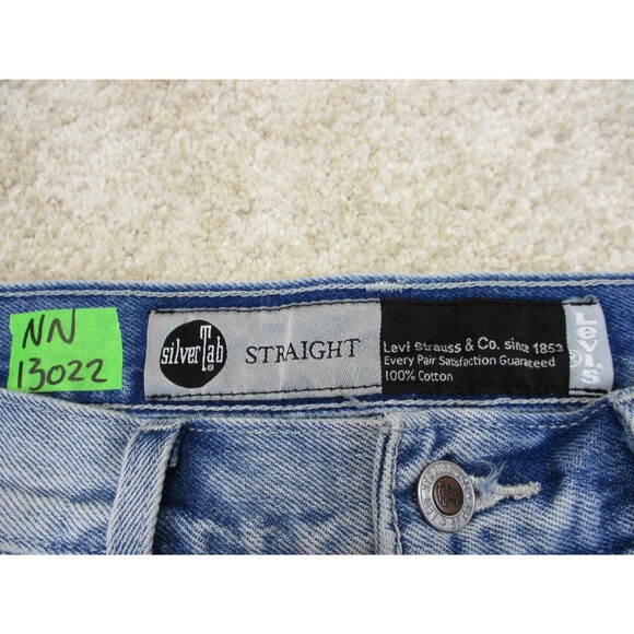 Levis Jeans Men 34 Blue Straight Silvertab Distressed Denim Cotton Casual 34x29* - Picture 6 of 16